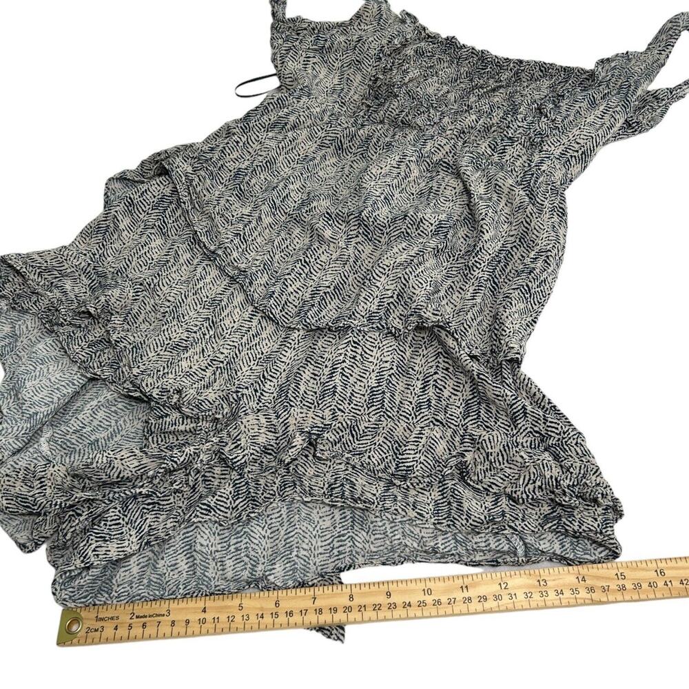 Anthropologie Mable Romper Size L Black Cream Smocked Ruffle Strap Open Back Bow - Picture 11 of 14